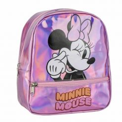 Plecak szkolny Minnie Mouse Różowy. Czerwone plecaki damskie MINI MOUSE, bez wzorów. Za 85.05 zł.