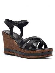 Lasocki Sandały WI23-CORTE-03 Czarny. Czarne sandały damskie Lasocki, bez wzorów, ze skóry, bez obcasa, na koturnie. Za 179.99 zł.