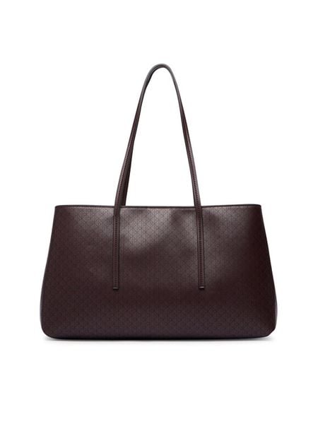 Calvin Klein Torebka Emblem Aop Medium Work Tote LV04F3786G Bordowy. Czerwone torebki klasyczne damskie CALVIN KLEIN, bez wzorów, ze skóry, bez dodatków. Za 649.99 zł.