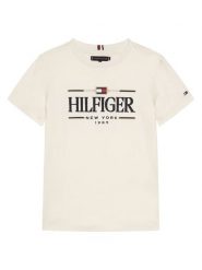 Tommy Hilfiger T-Shirt Icons KB0KB10360 Écru Regular Fit. T-shirty chłopięce Tommy Hilfiger, bez wzorów, z bawełny, bez ramiączek. Za 199.99 zł.