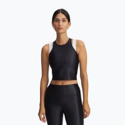 Top treningowy damski Under Armour Motion Shine Tank black/jet gray. Czarne topy damskie Under Armour, bez wzorów, bez kołnierzyka. Za 83.99 zł.