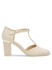 Lasocki Czółenka WYL3716-1Z Beżowy. Brązowe czółenka damskie Lasocki, bez wzorów, ze skóry, bez obcasa. Za 229.99 zł.