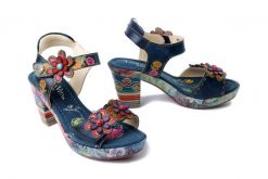 LAURA VITA 005843 Nellao 05 jeans, sandały damskie. Niebieskie sandały damskie Laura Vita, bez wzorów, z jeansu, bez obcasa, na obcasie. Za 359.90 zł.