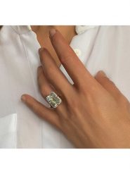 Les Petites Précieuses Pozłacany pierścionek z cyrkoniami i ametystem rozmiar: 54. Zielone pierścionki damskie Les Petites Précieuses, z ametystem, pozłacane. Za 322.73 zł.