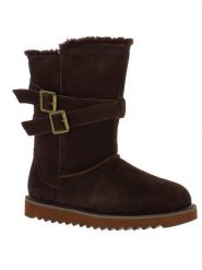 Gooce Skórzane kozaki zimowe "Huntspill Waterproof" w kolorze ciemnobrązowym rozmiar: 36. Brązowe kozaki damskie Gooce, z materiału, bez obcasa. Za 239.86 zł.