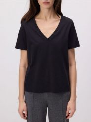 T-shirt regular z merceryzowanej bawełny - czarny. Czarne t-shirty damskie Reserved, l, bez wzorów, z bawełny, bez kołnierzyka. W wyprzedaży za 22.99 zł.