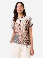 Gerry Weber Koszulka w kolorze czarno-beżowo-jasnobrązowym rozmiar: 44. Brązowe bluzki damskie Gerry Weber, bez wzorów, z bawełny, bez kołnierzyka. Za 83.42 zł.
