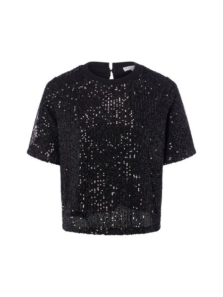 Marie Lund koszulka z cekinami Kobiety czarny, XS. Czarne t-shirty damskie Marie Lund, xs, bez wzorów, bez kołnierzyka. Za 299.95 zł.