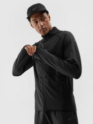 4F Bluza do biegania rozpinana bez kaptura męska - czarna XXL. Czarne bluzy bez kaptura męskie 4f, na lato, bez wzorów, z dzianiny, klasyczne, bez kołnierzyka, bez ramiączek. W wyprzedaży za 139.99 zł.