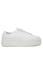 Superga Tenisówki 3790 Platform S3134MW Biały. Białe trampki i tenisówki damskie Superga, bez wzorów, z materiału. Za 159.99 zł.