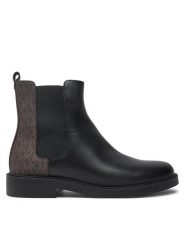 MICHAEL Michael Kors Sztyblety Hazel Chelsea Bootie 40F4HZMEFL Czarny. Czarne botki damskie MICHAEL Michael Kors, ze skóry, bez obcasa, na płaskiej podeszwie, bez zapięcia. Za 666.20 zł.