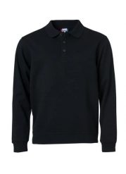 Clique Basic Polo Sweater – męski sweter polo czarny, odporny na pranie. Czarne swetry męskie CLIQUE, m, bez wzorów, z bawełny, bez kołnierzyka. Za 159.81 zł.