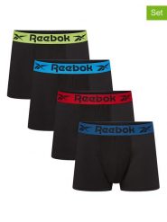 Reebok Bokserki (4 pary) w kolorze czarnym rozmiar: L. Czarne bokserki męskie Reebok, bez wzorów. Za 91.77 zł.