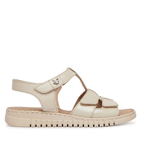 Sandały Caprice. Białe sandały damskie Caprice, bez wzorów, bez obcasa, na płaskiej podeszwie. Za 289.99 zł.