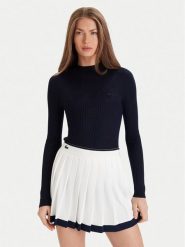 Lacoste Sweter AF4189 Granatowy Slim Fit. Niebieskie swetry klasyczne damskie Lacoste, z wełny, bez kołnierzyka. Za 729.99 zł.