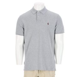 Second life - Koszulka Polo męska Custom Fit Polo Ralph Lauren - Jak nowy. Szare koszulki polo męskie Ralph Lauren, l, bez wzorów, bez ramiączek. Za 127.76 zł.