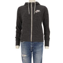Nike bluza damska z kapturem i zamkiem. Szare bluzy z kapturem damskie Nike, l, z materiału. Za 114.98 zł.