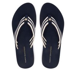 Japonki Tommy Hilfiger. Niebieskie klapki damskie Tommy Hilfiger, bez wzorów, bez obcasa. Za 189.99 zł.
