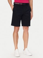 Tommy Hilfiger Szorty materiałowe Denton MW0MW42349 Granatowy Slim Fit. Niebieskie szorty męskie Tommy Hilfiger, z bawełny, bez kołnierzyka. Za 369.99 zł.