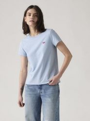 Levi's Koszulka w kolorze błękitnym rozmiar: L. Niebieskie bluzki damskie Levi's, l, bez wzorów, z bawełny, bez kołnierzyka. Za 51.45 zł.