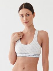 Guess Biustonosz top Carrie O97C01 KBOE1 Biały. Białe biustonosze Guess, l, z aplikacjami, z bawełny, bez kołnierzyka. Za 79.99 zł.