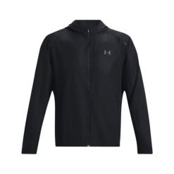 Kurtka sportowa męska Under Armour Storm Run z kapturem. Czarne kurtki treningowe męskie Under Armour, l, bez wzorów, do biegania. Za 259.99 zł.