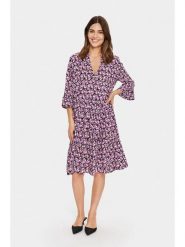 SAINT TROPEZ Sukienka w kolorze fioletowym rozmiar: XL. Różowe sukienki damskie Saint Tropez, na co dzień, s, bez wzorów, z wiskozy, klasyczne, bez kołnierzyka, bez ramiączek, midi, proste. Za 104.99 zł.