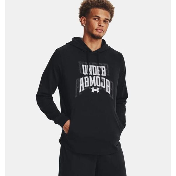 Bluza męska Under Armour Rival Terry Graphic HD. Czarne bluzy bez kaptura męskie Under Armour, m, z bawełny. Za 299.99 zł.