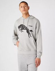 WRANGLER 75TH ANNI HOODIE MĘSKA BLUZA Z KAPTUREM MID GREY MEL W645HTX37 112146184. Szare bluzy z kapturem męskie Wrangler, m. Za 149.99 zł.