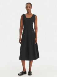 Calvin Klein Jeans Sukienka codzienna LV047F203G Czarny Regular Fit. Czarne sukienki damskie Calvin Klein Jeans, na co dzień, xs, bez wzorów, z bawełny, bez kołnierzyka, bez ramiączek, proste. Za 409.99 zł.