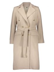 Trendyol Płaszcz przejściowy w kolorze beżowym rozmiar: 36. Brązowe płaszcze damskie Trendyol, bez wzorów, z bawełny. Za 126.45 zł.