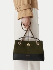 GINO ROSSI Torebka EO-LA370-5920 Khaki. Brązowe torebki klasyczne damskie Gino Rossi, bez wzorów, ze skóry, bez dodatków. Za 399.99 zł.