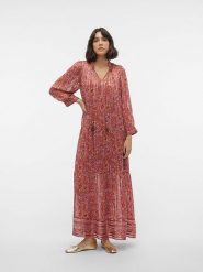 Vero Moda Sukienka w kolorze czerwono-pomarańczowym rozmiar: M. Czerwone sukienki damskie Vero Moda, m, bez wzorów, bez kołnierzyka, bez ramiączek, maxi. Za 140.20 zł.