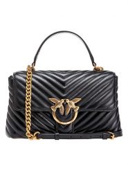Pinko Skórzana torebka w kolorze czarnym - 26 x 17 x 8 cm rozmiar: onesize. Czarne torebki klasyczne damskie Pinko, bez wzorów, z materiału, z tłoczeniem, bez dodatków. Za 1,343.45 zł.