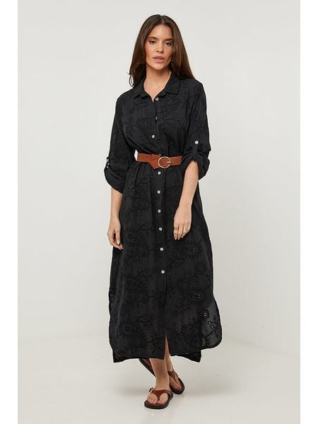 Rodier Lin Lniana sukienka w kolorze czarnym rozmiar: XL/XXL. Czarne sukienki damskie Rodier Lin, xl, bez wzorów, ze lnu, bez kołnierzyka, bez ramiączek, maxi. Za 149.66 zł.