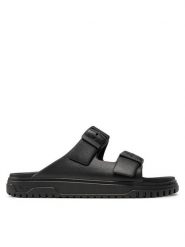 Armani Exchange Klapki XDP043 XV821 00002 Czarny. Czarne klapki damskie Armani Exchange, bez wzorów, ze skóry, bez obcasa. Za 259.99 zł.
