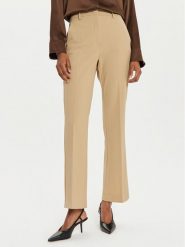 Weekend Max Mara Spodnie materiałowe Estasi 2425136032 Beżowy Straight Fit. Brązowe spodnie materiałowe damskie Weekend Max Mara, bez wzorów, z materiału. Za 659.99 zł.