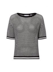 Comma casual identity koszulka z dzianiny Kobiety Bawełna czarny, 42. Czarne t-shirty damskie comma casual identity, bez wzorów, z bawełny, bez kołnierzyka. Za 229.95 zł.