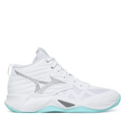 Buty halowe Mizuno. Białe buty sportowe na co dzień damskie Mizuno, bez wzorów, mizuno wave. Za 489.99 zł.