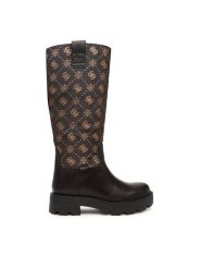 Guess Kozaki FLFYNN FAL11 Brązowy. Brązowe kozaki damskie Guess, z materiału, bez obcasa, na płaskiej podeszwie. Za 749.99 zł.