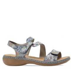 Sandały Rieker. Sandały damskie Rieker, bez wzorów, bez obcasa, na płaskiej podeszwie. Za 299.99 zł.