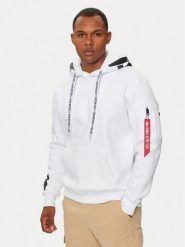Alpha Industries Bluza 126803 Biały Regular Fit. Białe bluzy bez kaptura męskie Alpha Industries, m, z bawełny. Za 309.99 zł.