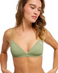 Trójkątny stanik bikini damski ROXY LOVE. Zielone bikini damskie Roxy, bez wzorów. Za 169.99 zł.