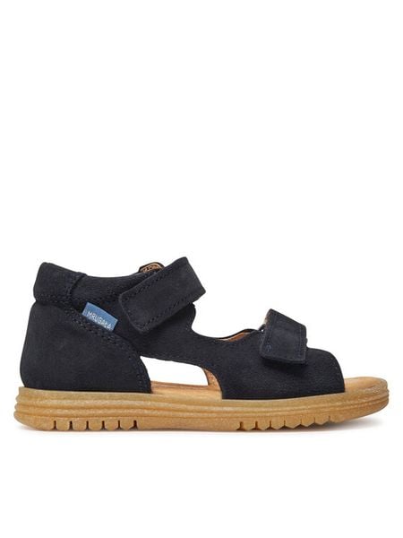 Mrugała Sandały Hugo 1206/5-77 Granatowy. Niebieskie sandały chłopięce Mrugała, ze skóry, bez zapięcia. Za 259.99 zł.