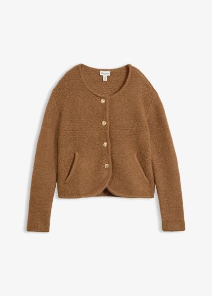 Sweter rozpinany o luźnym kroju. Czerwone kardigany damskie bonprix, bez wzorów. Za 169.99 zł.