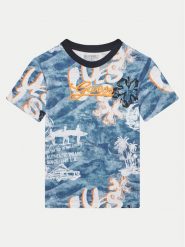 Guess T-Shirt L5GI21 K8HM4 Niebieski Regular Fit. Niebieskie t-shirty chłopięce Guess, z aplikacjami, z bawełny, bez ramiączek. Za 69.99 zł.