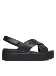 Crocs Sandały Brooklyn 4U Cross Strap Sandal 212254 Czarny. Czarne sandały damskie Crocs, bez wzorów, z tworzywa sztucznego, bez obcasa, na koturnie. Za 249.99 zł.