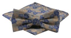 Mucha Męska z Poszetką w Zestawie - Alties - Beż w Kwiatki. Krawaty i muchy męskie Alties, bez wzorów, eleganckie. Za 54.00 zł.