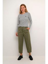 Kaffe Spodnie w kolorze khaki rozmiar: 44. Brązowe spodnie materiałowe damskie Kaffe, bez wzorów, z materiału, z podwyższonym stanem. Za 130.81 zł.