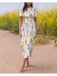 LA Angels Sukienka w kolorze kremowym rozmiar: M. Brązowe sukienki damskie LA Angels, na imprezę, m, bez wzorów, bez kołnierzyka, bez ramiączek, maxi. Za 110.04 zł.